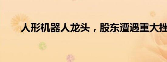 人形机器人龙头，股东遭遇重大挫折