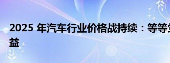 2025 年汽车行业价格战持续：等等党或将受益