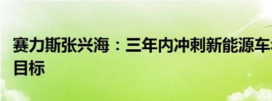 赛力斯张兴海：三年内冲刺新能源车年销百万目标