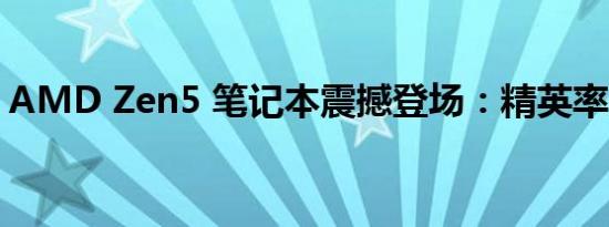 AMD Zen5 笔记本震撼登场：精英率先官宣