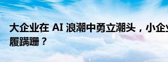 大企业在 AI 浪潮中勇立潮头，小企业为何步履蹒跚？