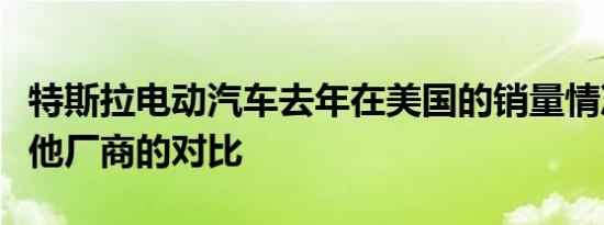 特斯拉电动汽车去年在美国的销量情况及与其他厂商的对比