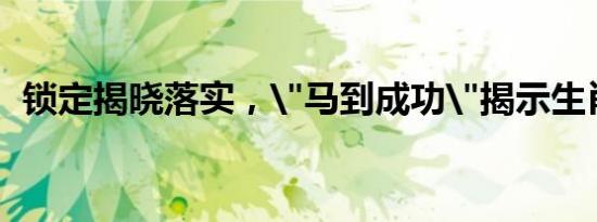 锁定揭晓落实，