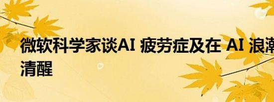 微软科学家谈AI 疲劳症及在 AI 浪潮中保持清醒
